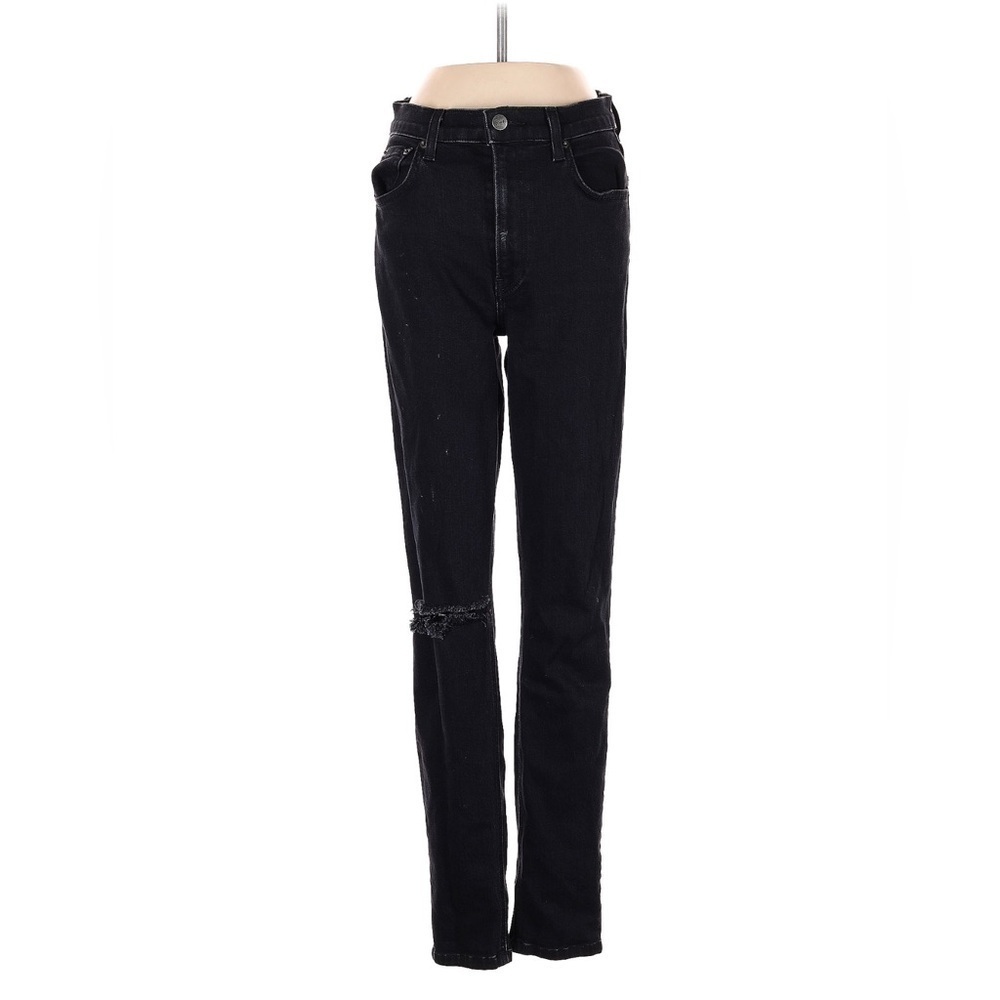Reformation Black Straight Leg Skinny Jeans | Organic Cotton | Slim High Rise 26